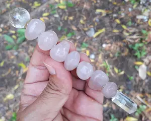 Wholesale Premium Quality Natural Rose Quartz Tumble Stone Healing Wand Stick For Reiki Chakra Meditation Use From India