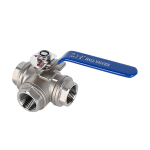 Válvula de bola fija manual de 3 vías de acero inoxidable 304 con rosca hembra, tipo T/L engrosada, rosca interna Q14F/Q15F-16P - Product Image 5