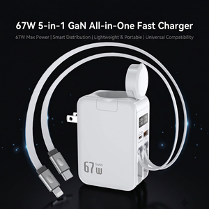 Chargeur GaN Type-C PD <span class=keywords><strong>67W</strong></span> avec écran d'affichage, prise US JP, certifié ETL CE FCC SAA, charge rapide pour ordinateur - Product Image 6