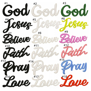 Parches Bordados Termoadhesivos con Frases de Cristo: Fe, Confianza, Oración, Amor, Jesús - Product Image 2