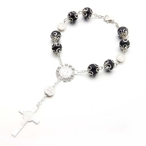 Pulsera al por mayor con dije <span class=keywords><strong>de</strong></span> cruz, cuentas <span class=keywords><strong>de</strong></span> perlas <span class=keywords><strong>de</strong></span> imitación religiosas, mini <span class=keywords><strong>rosario</strong></span> <span class=keywords><strong>de</strong></span> <span class=keywords><strong>dedo</strong></span> para recuerdos, regalo <span class=keywords><strong>de</strong></span> bautismo o iglesia - Product Image 6