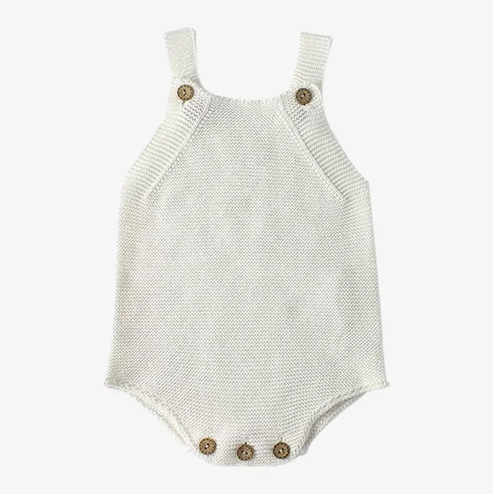 Barboteuse d'été pour bébé en coton biologique, combinaison pour enfants, vêtements pour bébé garçon et fille, barboteuse tricotée sans manches pour bébé