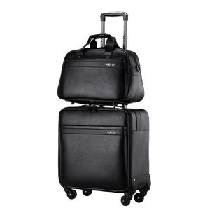 Bagaglio da 16 pollici per il Check-in da viaggio per affari ruota universale borsa Trolley in pelle bagaglio 2 in1 set valigia con filatore di borse a rulli - Product Image 1