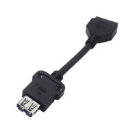 Cable USB 3,0 personalizado 19 pines IDC 2 * USB 3,0 adaptador hembra conector de Cable de aplicación de alimentación de cobre para computadoras mejoradas