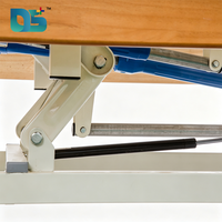 Lit d'hôpital manuel en acier avec tête et pieds en bois massif, capacité de charge de 160 kg, 3 fonctions, équipement médical