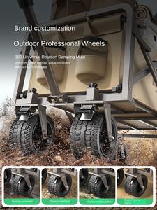 चार पहिया संलग्न स्टील फोल्डेबल पोर्टेबल बड़ी क्षमता ओएम कैमपर ट्रॉली समायोज्य हैंडल भंडारण - Product Image 3