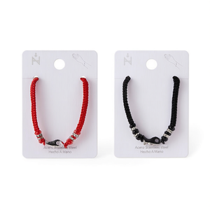 Acero Stainless Steel Beaded <b>Bracelet</b> <b>Red</b> Black Unisex Gift 12pcs Ref45346 - Product Image 2