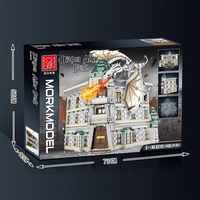 Mork Model Building Blocks 032101 City Street View Series Alley Grin-gottz Bank 4185 PCS Brick Toys Gift Toy Set