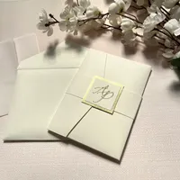 Set di Inviti Matrimoniali Personalizzati in Acrilico a Specchio con Codice QR, Biglietto RSVP, Stampa in Lamina d'Oro, Tasca Avorio per San Valentino e Matrimoni