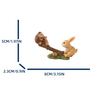 DH4 Balançoire de Ferme, Lapin, Hérisson - Animaux Mignons, Décoration pour Plantes Succulentes, Artisanat en Résine, Petite Figurine