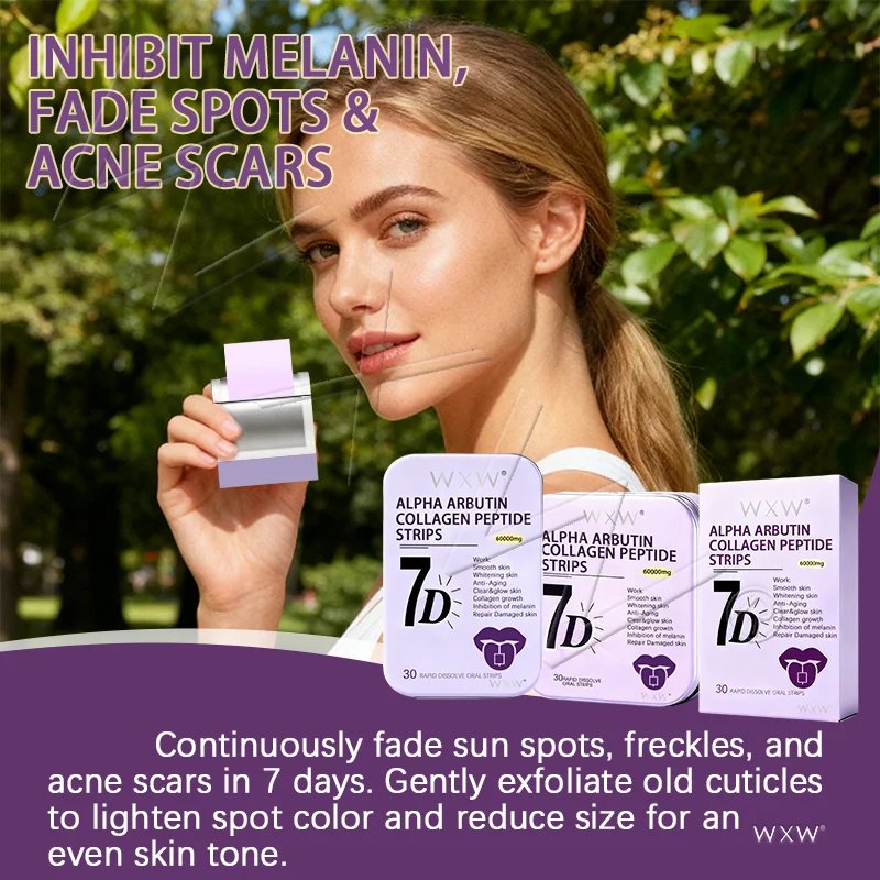 Glutathione 7 Day Whitening Collagen Oral Films Bulk Wholesale Brightens Dull Skin for Women