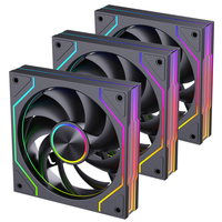 Ventilateur de boîtier PC SNOWMAN RK120-ARGB-BK 12025 5V ARGB PWM 4 broches + 5V 3 broches en chaîne, roulement hydraulique, coussinet EVA, 800-1600 tr/min, noir