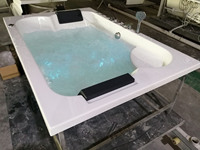 Baignoires Jacuzzi pour 2 Personnes FACING-TO-FACING, Hydromassage Intégré de Haute Qualité, Baignoires à Bulles pour Couples, Baignoires de Trempage WASOM