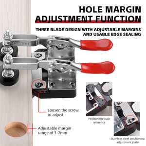 Bisagra de 35mm, punzón de posicionamiento de manguito de taladro de tres rodamientos, punzón de posicionamiento de diseño de clip doble de aleación de aluminio - Product Image 4