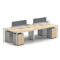 Poste de travail modulaire en bois pratique et moderne avec cloison pour espace de travail ouvert d'entreprise