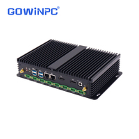PC industrial Gowin con montaje VESA/empotrado, Core i3 i5 i7 sin ventilador, alimentación de 12V CC, 8130U 6200U 8550U 8650U