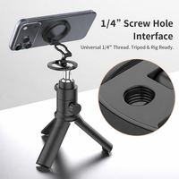 Support de téléphone magnétique pliable sur 3 axes personnalisé OEM, support à anneau magnétique double face avec vis de trépied 1/4 et crochet Mantis, vente en gros