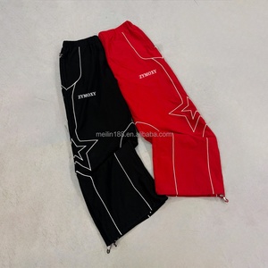 Pantalon de survêtement en nylon personnalisé avec bande réfléchissante 3M, coupe-vent, imperméable, léger, style jogger, coupe ample pour homme - Product Image 1