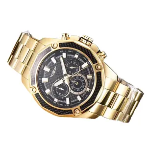高品质不锈钢手表与计时功能，品牌手表与自动机械机芯