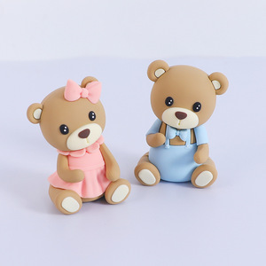 Cartone animato orso morbido colla bambola rosa blu Baby orso <span class=keywords><strong>decorazione</strong></span> <span class=keywords><strong>torta</strong></span> di compleanno <span class=keywords><strong>decorazione</strong></span> per la casa e la <span class=keywords><strong>decorazione</strong></span> dell'auto - Product Image 6