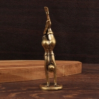 Figurine de yoga en laiton, mini-statuette décorative, accessoire de bureau, artisanat en laiton