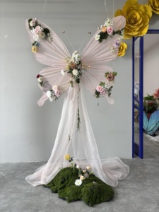 Décoration florale géante en forme de papillon, fleur <span class=keywords><strong>artificielle</strong></span> romantique, ornement de papillon pour mariage, accessoire <span class=keywords><strong>photo</strong></span>, vente en gros - Product Image 2