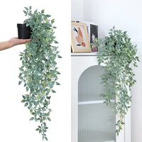 Plantes suspendues artificielles en plastique vert pour décoration murale extérieure, plantes de Pâques