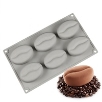 Moule de cuisson en silicone réaliste en forme de grain de café, design illusion optique, pour gâteau mousse, chocolat, bougie artisanale, résine et artisanat