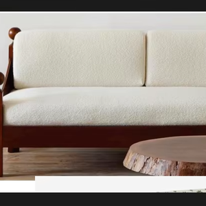 Retro simple tres doble casual antiguo sofá de madera maciza sala de estar - Product Image 6