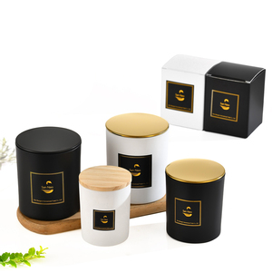 China Wholesale Competitive Price 10oz Candle Jar Luxury <strong>Glass</strong> Candle <strong>Container</strong> With Metal Lid - Product Image 2