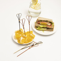 Brochettes en bambou naturel en forme de cœur pour barbecue et décorations culinaires – Écologiques, sûres, de haute qualité – Ensemble d'outils