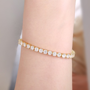 <span class=keywords><strong>Bracciale</strong></span> Tennis Personalizzato in <span class=keywords><strong>Argento</strong></span> 925 e Ottone con Zirconia Cubica 5A da 4MM, Catena in Rame per Donna e Ragazza - Product Image 3