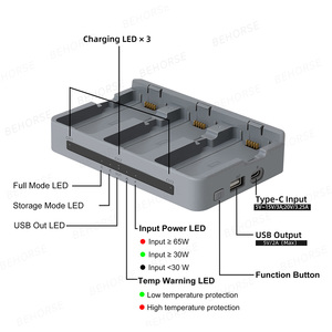 Battery Charging Manager for 2 65W Fast Charging Hub Three Batteries FFor 2 <b>Drone</b> <b>Accessories</b> Charger for - Product Image 5