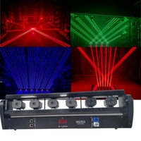 Láser de Escenario de 6 Cabezas RGBW, Venta Directa de Fábrica, 6 Ojos Giratorios, Láser Rojo Oscilante, Flechas Láser, DMX512, 150W, Iluminación para Clubes
