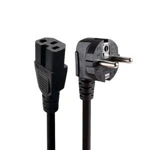 EU Plug Standard Power Cable To IEC C19 AC Power Cord Wholesale Europe Customized Direct Sales 0.75mm EU Plug 3 Pin PVC Black