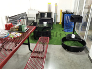 Brasero de camping extérieur personnalisé en acier au carbone, foyer rond à bois pour parc - Product Image 6