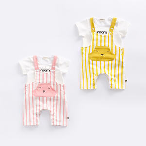 Conjunto de Ropa para Bebé con Muestra Gratis: Pantalones con Tirantes y Camisetas Lisas, Conjunto de Romper para Niña - Product Image 1