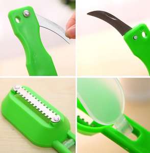 Vente en gros H596 Outils de cuisine multifonctionnels pour la maison, grattoir à écailles de poisson de couleur unie, lame en acier inoxydable PP, brosse pour enlever les écailles - Product Image 6