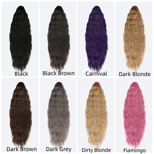 Extensions de cheveux longue queue de cheval droite pour les femmes griffe synthétique sur queue de cheval postiche noir blond marron longue queue de cheval bouclée - Product Image 4