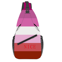 Sac bandoulière personnalisé en polyester, motif arc-en-ciel (Lesbien, Gay, Hétéro), imprimé drapeau, pour voyages et activités de plein air