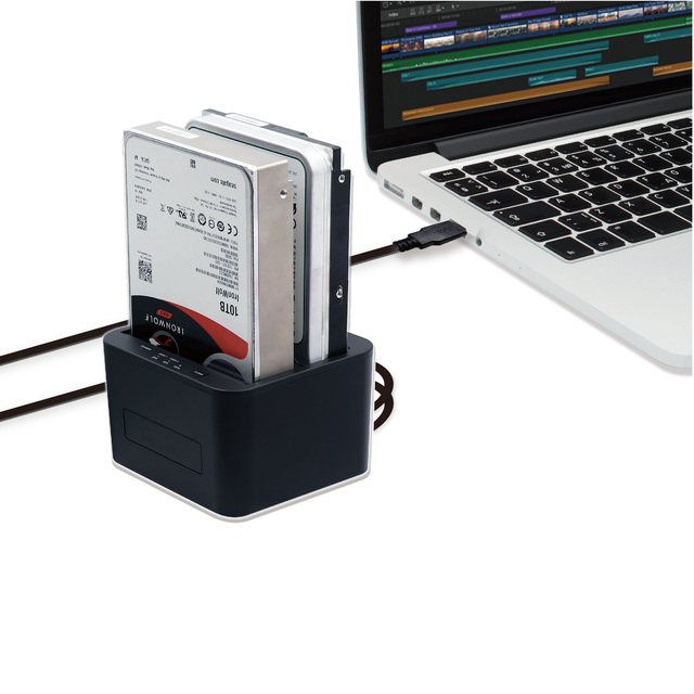 Offline 2.5" 3.5" SATA USB 3.0 Dual Bay HDD Docking Station Top Spplier 2 Bay Multiple Hard Disk Docking Station Plastic Case