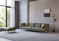 Ensemble de canapés en cuir de luxe pour salon chaise de loisirs en bois massif contreplaqué avec bois massif pour chambre à coucher et canapé d'hôtel