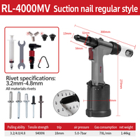 Pistolet à rivets pneumatique à aspiration RL-4000MV, force de traction de 9400N, 3,2-4,8 mm pour tous les rivets