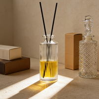 Bouteille d'aromathérapie réutilisable 200 ml, bouteille en verre d'aromathérapie vintage gaufrée avec boîte personnalisée