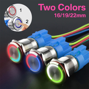 Interrupteur à bouton-poussoir LED étanche 19 mm, interrupteurs à bouton-poussoir électroniques lumineux 12 V - Product Image 2