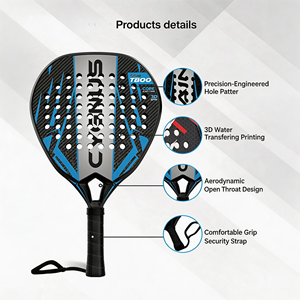 Raqueta de Pádel de Fibra de Carbono Completa 3K, Mango Antideslizante de Carbono Puro, Nylon Ecológico, para Tenis y Playa, Logotipo Personalizado OEM - Product Image 4