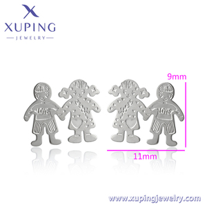 0605342 प्यारा आदमी दिल प्रतीक पत्र पत्र डिजाइन स्टेनलेस स्टील गहने दैनिक श्रृंखला महिला सुरुचिपूर्ण इयररिंग - Product Image 3