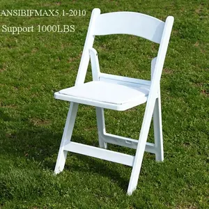 Chaise pliante chaises de mariage en résine blanche et mobilier moderne en plastique pour événements mobilier d'extérieur chaise de jardin 3 ans couleurs scolaires