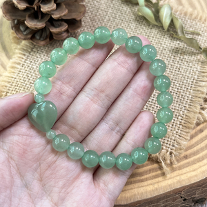 Estilo bohemio, joyería de piedra Natural hecha a mano, pulsera de cuentas de corazón de Aventurina verde Natural para San Valentín - Product Image 3