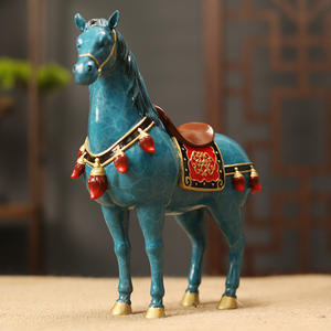 New Traditional Chinese Tang Sancai Enamelled <b>Brass</b> <b>Horse</b> Figurine Atmospheric Grade Office Desktop Home Living Room Ornament - Product Image 2